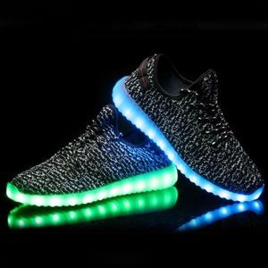 Black Mesh LED Light Up Shoes